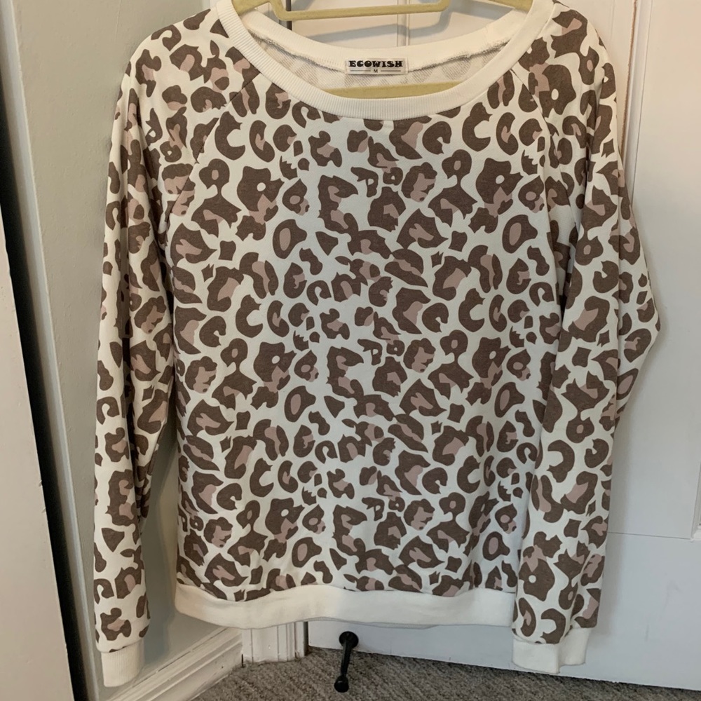 ECOWISH cheetah print sweater